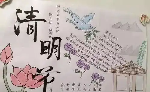 清明节,全国哀悼清明传统习俗诗词作文范文手抄报合集,孩子一定用得着