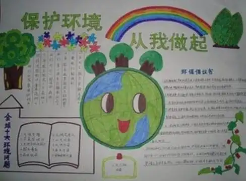 一个有字有画的手抄报保护环境为题