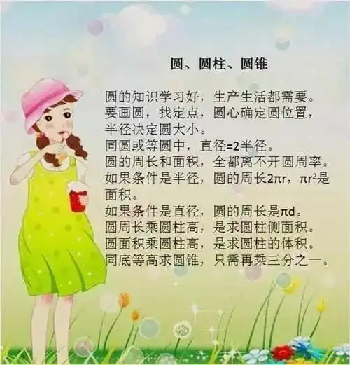 小学数学重点常识26条顺口溜运算口诀巧记巧算