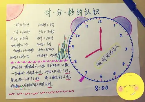 时分秒的手抄报数学三年级