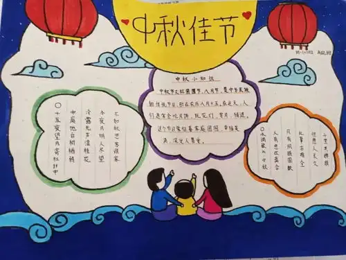 中秋国庆结连理,一节更比一节喜初一年级手抄报优秀作品展