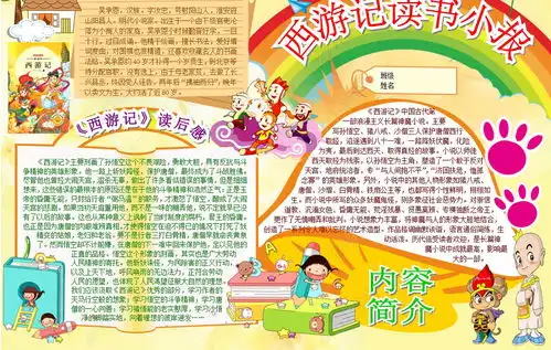 寒暑假卡通小学生读书小报儿童阅读手抄报图片模板下载