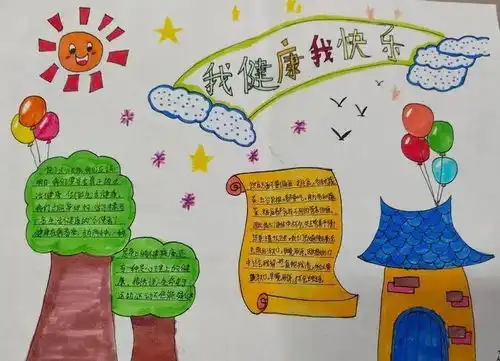 我健康我快乐信都小学c部手抄报展示