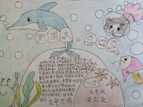 幸福鸿波丨正学风防溺水手抄报大全