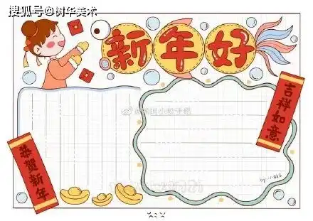 树华美术牛年春节手抄报教程合集准备好了,创意抢先看
