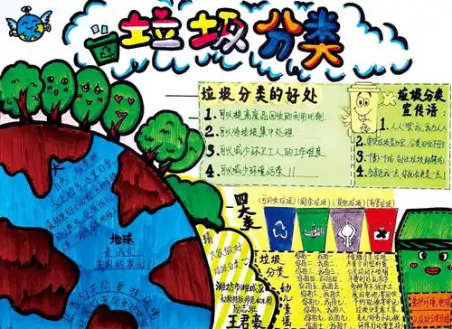 庆六一垃圾分类我先行少儿手抄报看过来