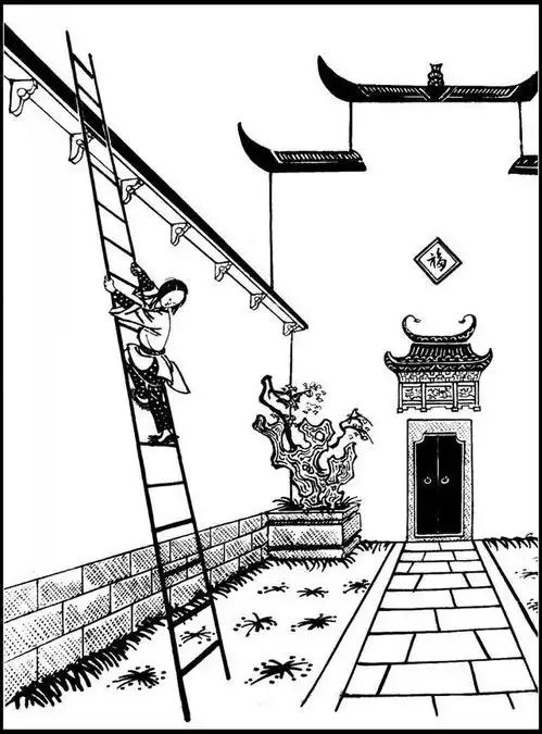 中国当代书籍插图艺术欣赏之一神笔马良张光宇插图