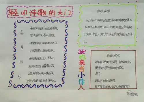 轻叩诗歌大门手抄报作品大全