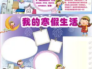 快乐寒假小报新年春节旅游手抄报边框图片