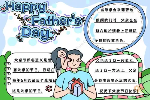 父亲节快乐英语手抄报内容happyfathersday