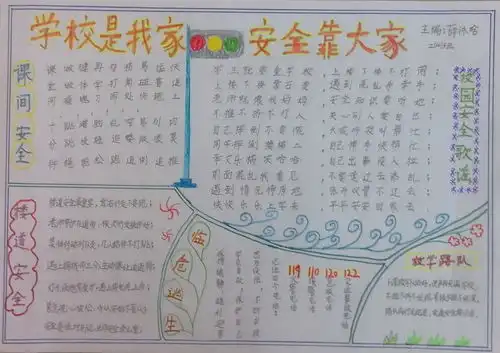 学校是我家安全靠大家手抄报资料