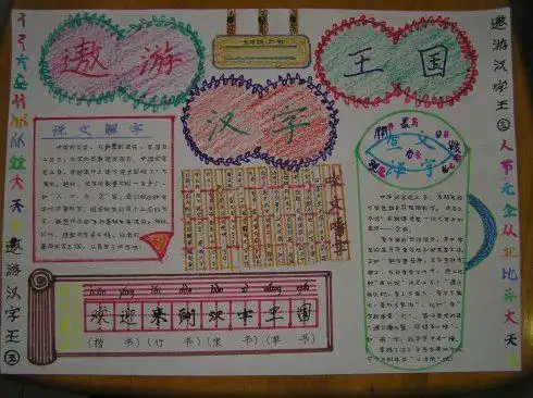 求学霸以遨游汉字王国为题做一张手抄报并里面加一篇自己写的作文关于自己对汉字的感受和收获
