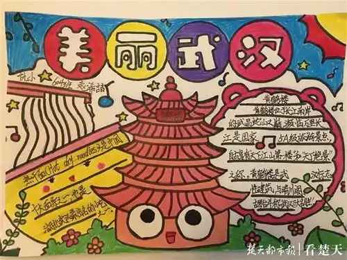 我为武汉打call千余名小学生制作手抄报为武汉代言鼓劲