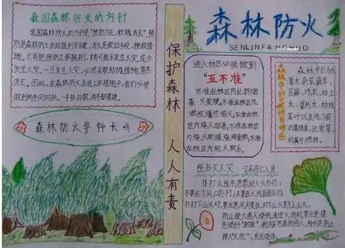 森林防火手抄报森林防火手抄报版面设计
