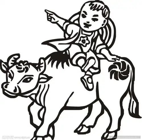 牧童骑黄牛设计图