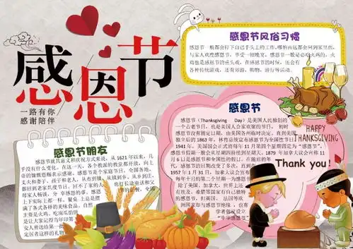 感恩节,感谢有你超全习俗手抄报,为孩子存一份