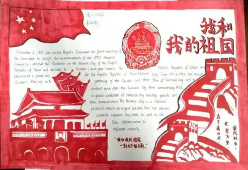 迎国庆,颂祖国昌黎一中学生手抄报作品展