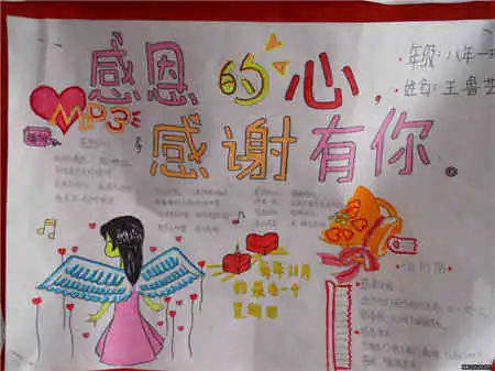 小学感恩教育手抄报感恩无处不在