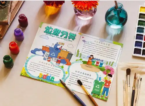 环保绿色垃圾分类小报手抄报word模板下载垃圾分类