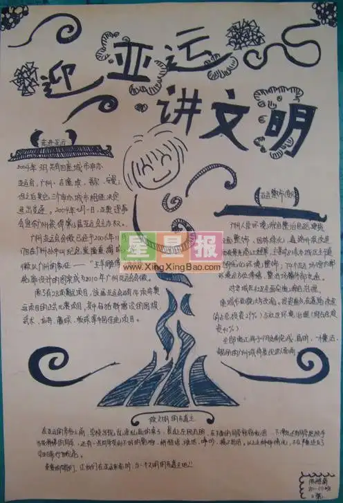 关于亚运会的手抄报图片