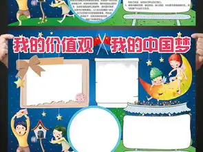 我的价值观小报我的中国梦手抄报电子小报图片素材psd模板下载71.17mb道德与法治手抄报大全学科手抄报