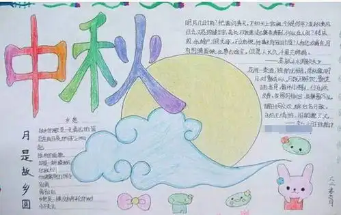 2020年中秋节手抄报图片大全简单一年级