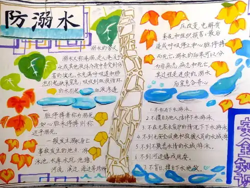 亳州市第一小学开展珍爱生命预防溺水手抄报创作大赛