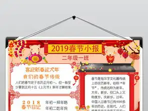 2019可爱的猪新年小抄报图片素材psd模板下载23.03mb元旦手抄报大全节日手抄报