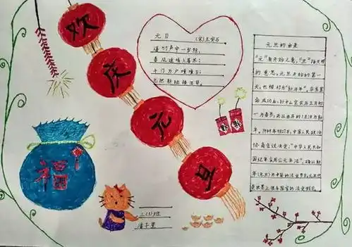 如何让孩子画出一份鹤立鸡群的元旦手抄报,秘诀在这里