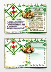中国风端午节民间习俗手抄报粽子小报word模板下载熊猫办公