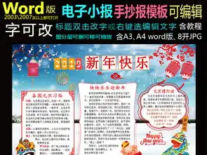 word模版新年简报元旦中文小报手抄报2图片模板worddoc设计图下载春节元旦手抄报大全编号17387758