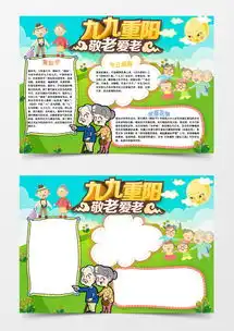 可爱卡通重阳节小报手抄报word模板下载熊猫办公