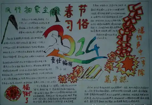 春节习俗手抄报版面设计图
