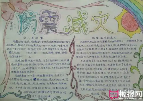 防震减灾知识减灾防灾手抄报