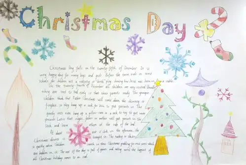 圣诞节christmasday英语手抄报
