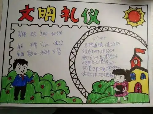 小手拉大手文明一起走光明南里小学五2中队我是文明宣传员