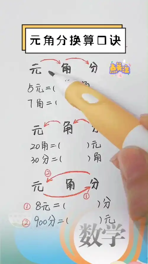 一年级数学下册重难点认识人民币,元角分的换算方法,家长收藏孩子受益小学数学