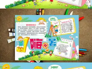 快乐开心玩转暑假生活手抄报图片模板下载