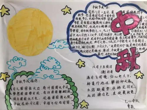 风采丨银鹰文昌中学荣耀七1中队中秋节主题手抄报精选