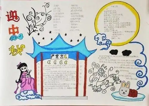 还在犯愁孩子国庆节中秋季手抄报不会做吗拿走不谢