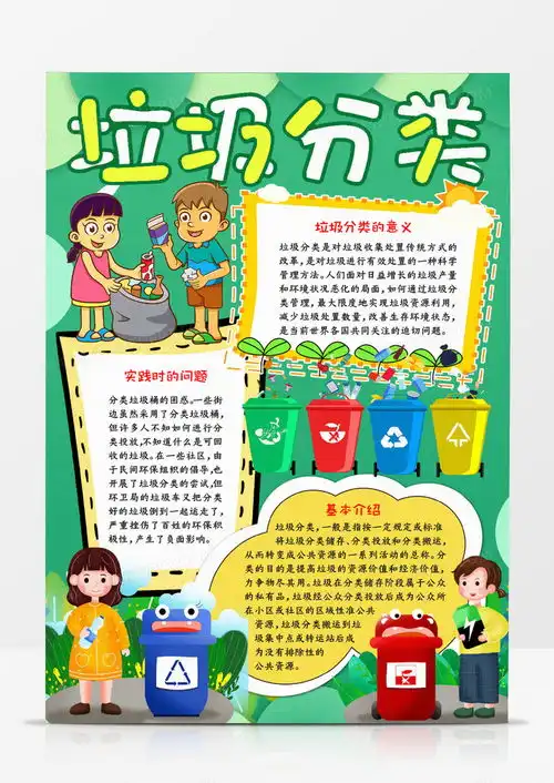 垃圾分类手抄报宣传小报word模板下载小报