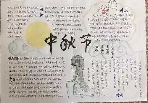 小学生中秋节手抄报与黑板报大全,近50张图片每一张都是精选