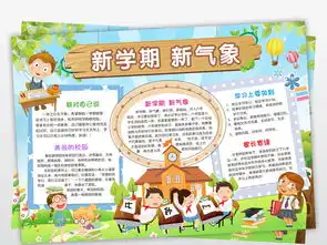 走进新学期小报新学期新气象手抄报寒假开学电子小报图片模板worddoc设计图下载语文手抄报大全编号19171458