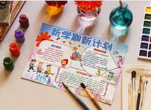 可爱卡通开学第一课学生小报手抄报word模板下载小报