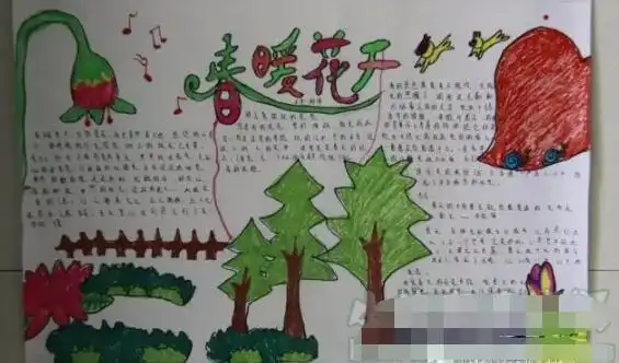 关于春天来了的手抄报春来到的板报图片