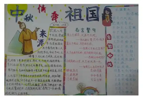 北京小学关于中秋的手抄报图片