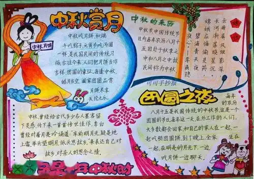 中秋节手抄报模板好词好句好段好诗范文,为孩子收藏