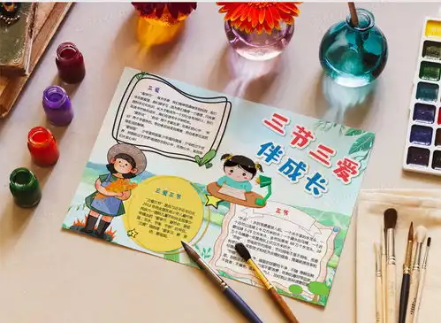 三爱三节小学生手抄报小报word模板下载熊猫办公