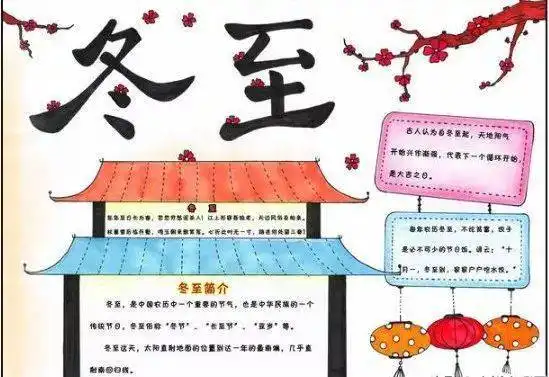 小学作文关于冬至的好词好句手抄报作文素材准备好了赶紧收藏