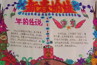 春节手抄报贴春联和门神